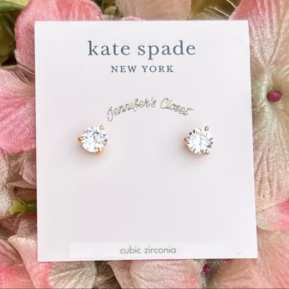 NWT ♠️ Kate Spade Mini Solitaire Stud Earrings - Picture 5 of 7